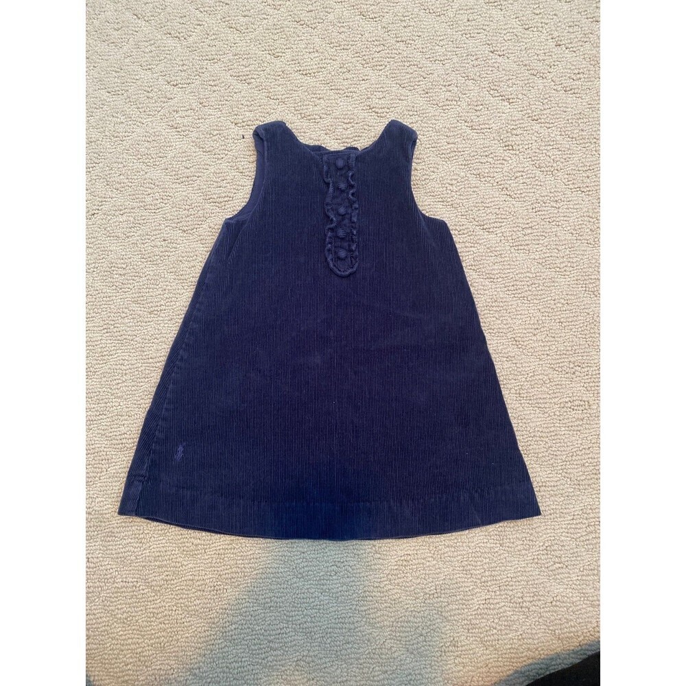Ralph Lauren toddler girl navy corduroy jumper dress size 18 months